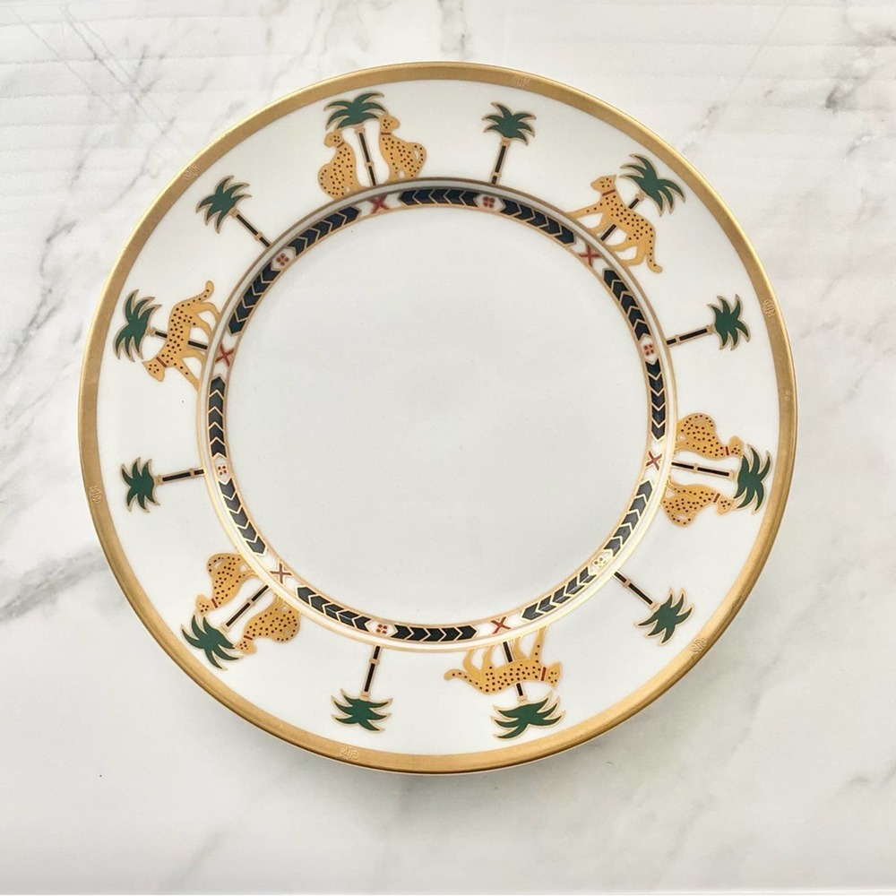 Christian Dior Vintage Casablanca 24K Gold Porcelain Salad Plate - White, Gold
